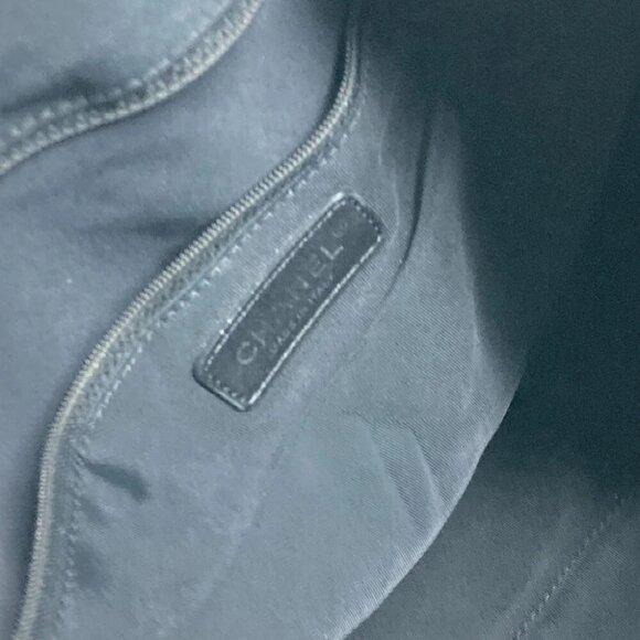 CHANEL logo Unlimited Drawstring Tote bag Shoulder Bag Nylon Silver/Black - Picture 7 of 16